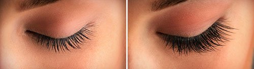 Przedłużanie rzęs 1:1 - zdjęcia przed i po zabiegu